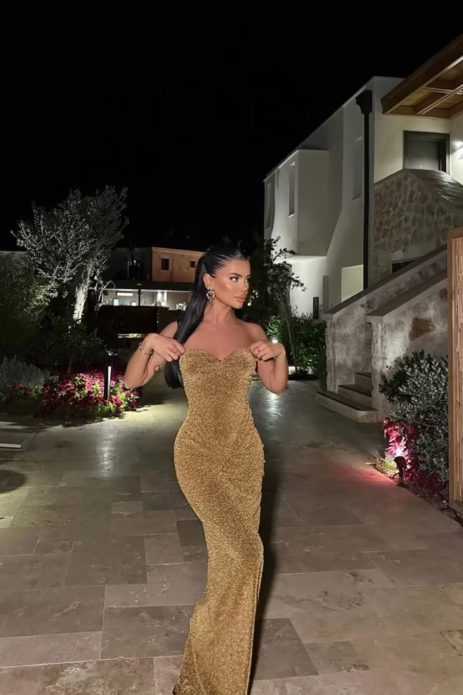 Fuchsia Strapless Sleeveless Bodycon Dress