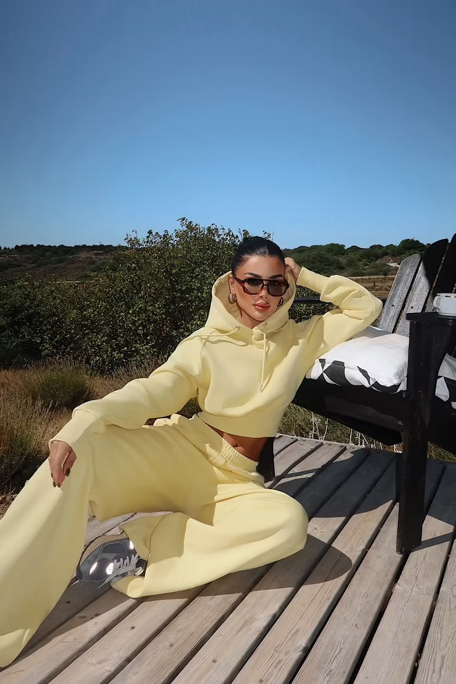 Sporty Oversized Hooded Jogger Set