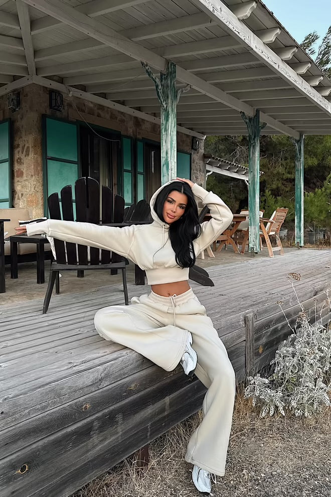 Sporty Oversized Hooded Jogger Set