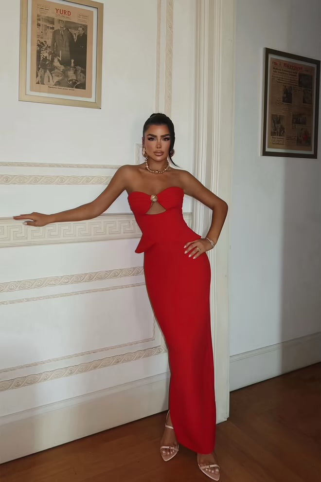 Strapless Corset Maxi Dress