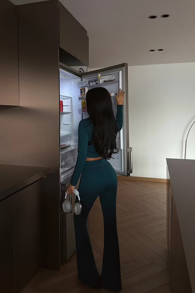 Slim Fit Zip Up Tracksuit With Flare Leg