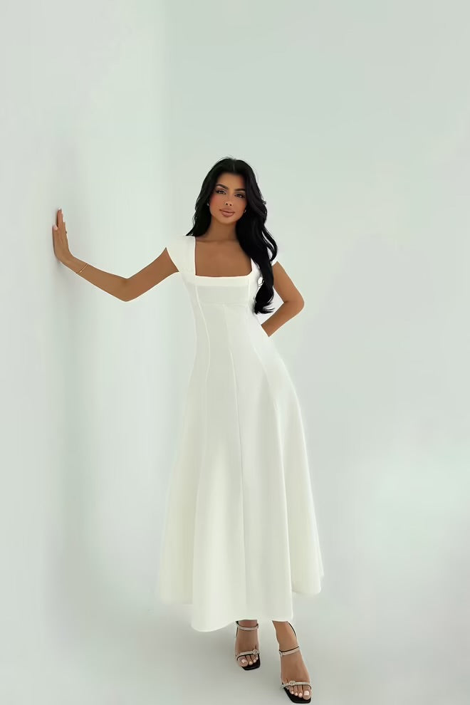 White Strap Long Dress