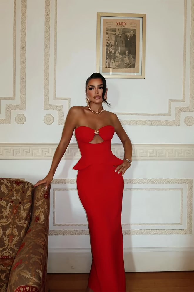 Strapless Corset Maxi Dress