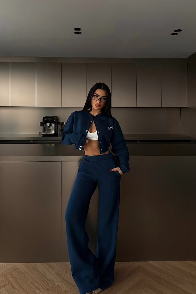 Tracksuit With Wide Leg Palazzo Pants