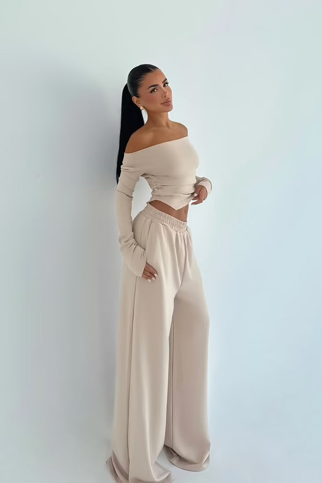 Elegant Casual Set With Palazzo Pants