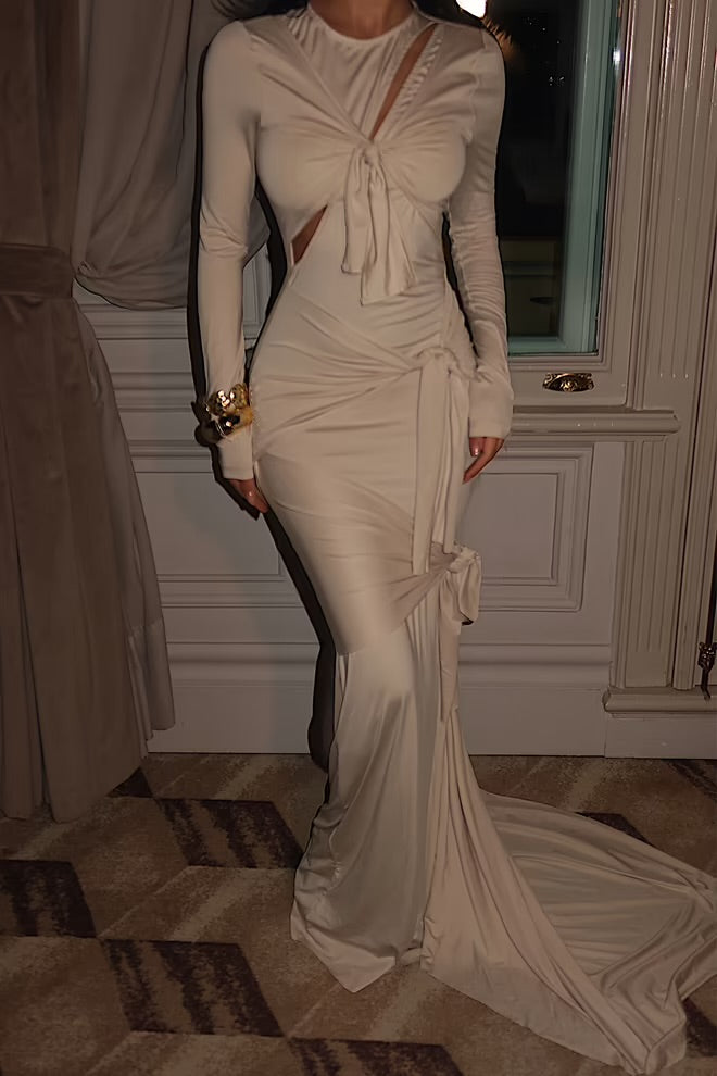 Window Detail Long Dress