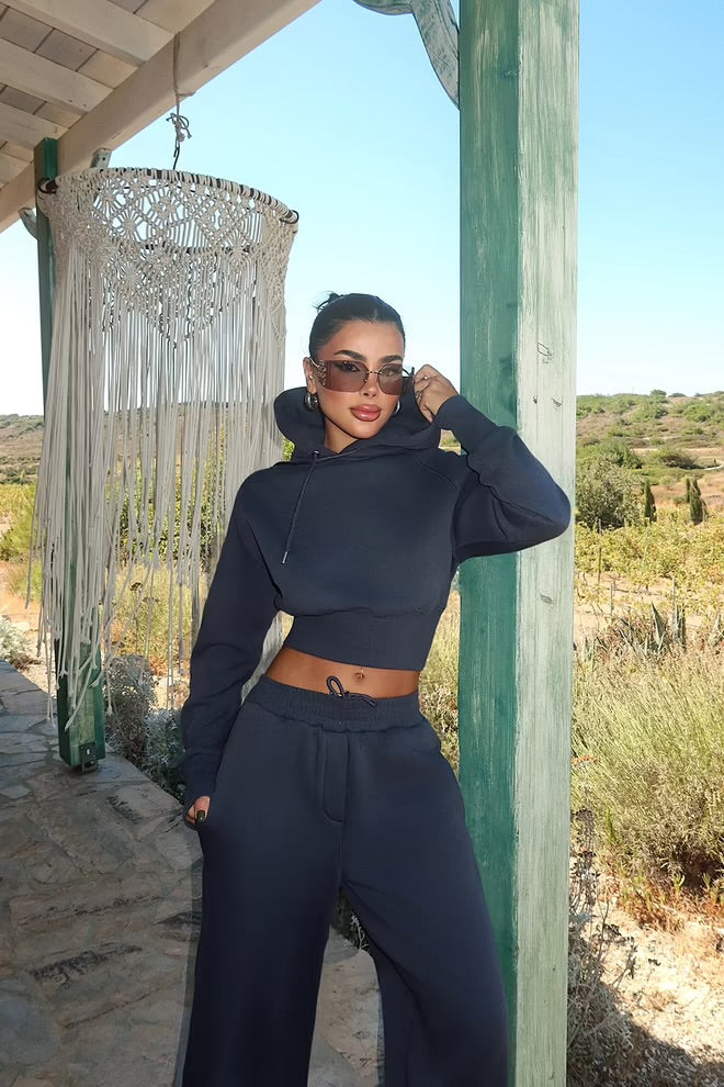 Sporty Oversized Hooded Jogger Set