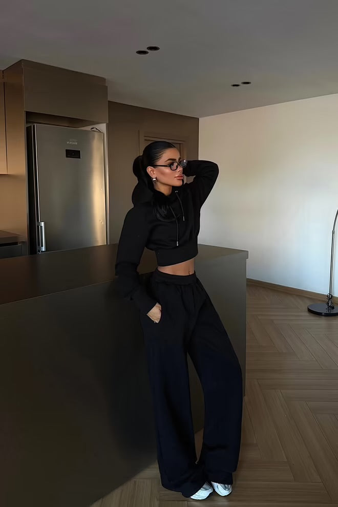 Sporty Oversized Hooded Jogger Set