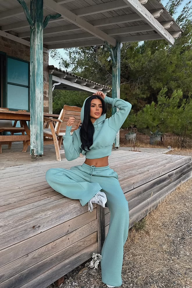 Sporty Oversized Hooded Jogger Set