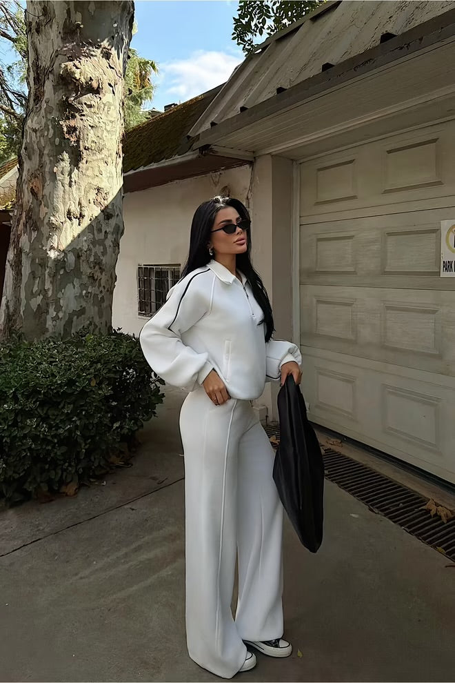 Tracksuit With Zip Up And Slant Pockets