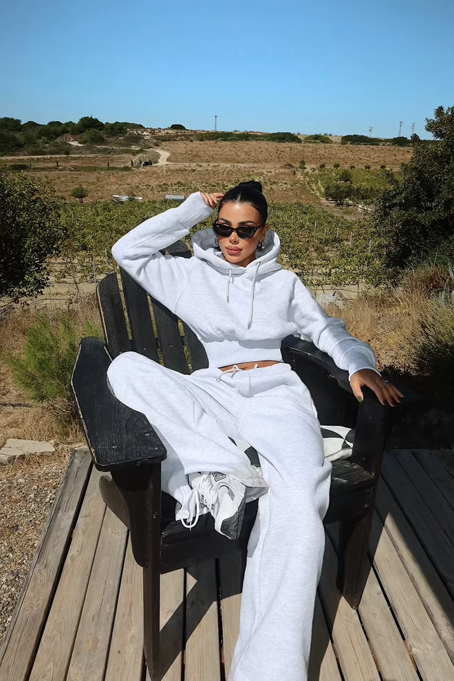 Sporty Oversized Hooded Jogger Set