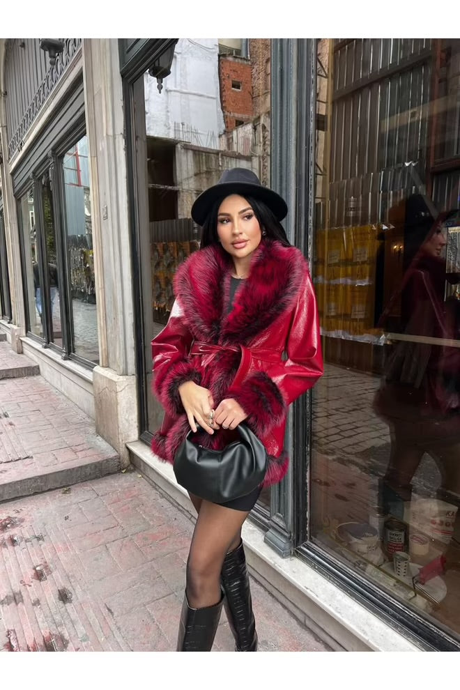 Elegant Wrapover Coat With Notched Collar