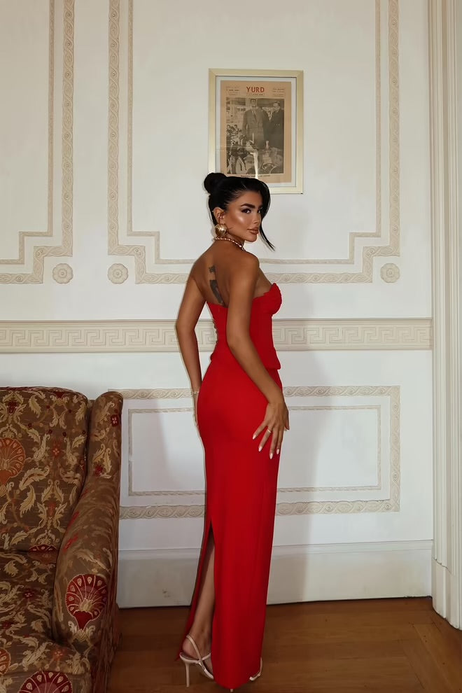 Strapless Corset Maxi Dress