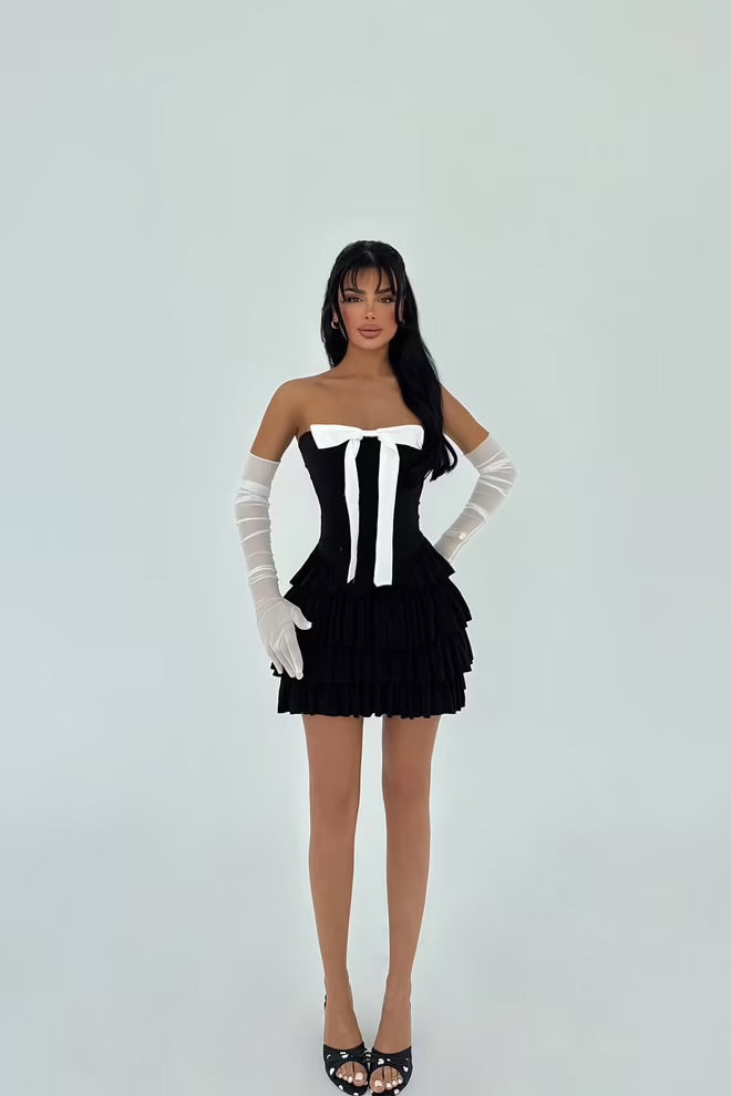 Strapless Dress With Gloves