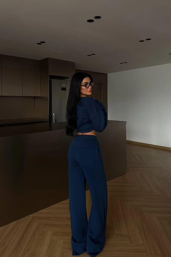 Tracksuit With Wide Leg Palazzo Pants