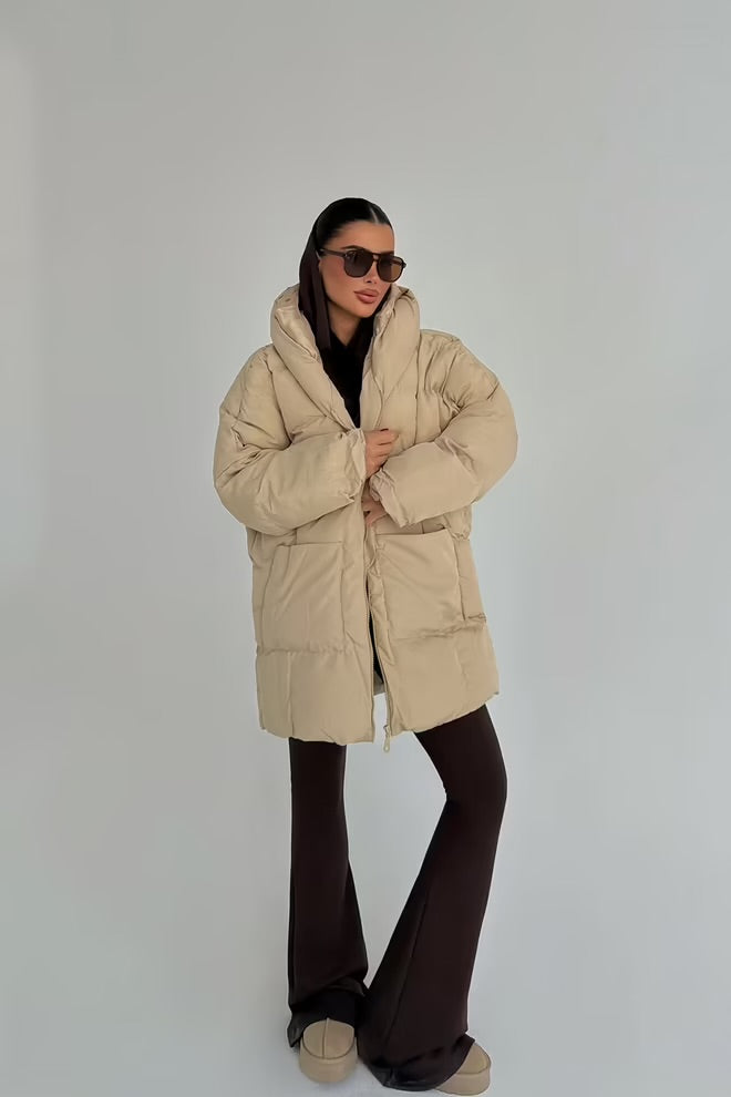 Puffer Jacket With Hooded Collar