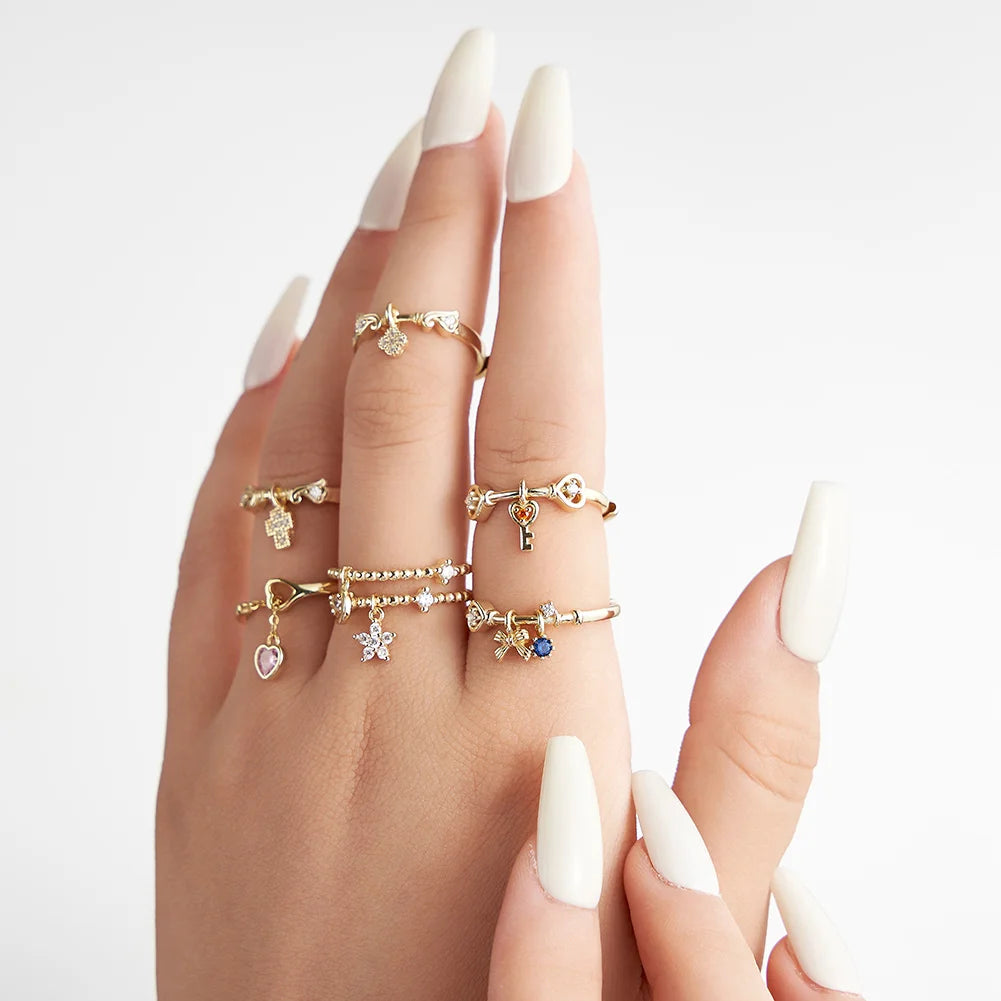 Popular Fine Jewelry Rings 925 Sterling Silver Bow Knot Flower