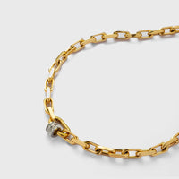 YF Design Waterproof Stainless Steel Jewelry Set 18k Gold Plated Thick Chain Spring Clasp Chunky Bracelet Necklace