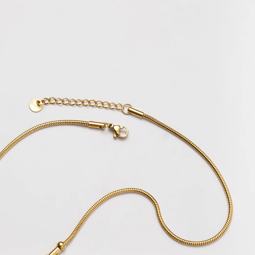 Vintage Bohemian Jewelry Waterproof 18k Gold Plated 316L Stainless Steel Tree of Life Turquoise Pendants Necklace YF3586