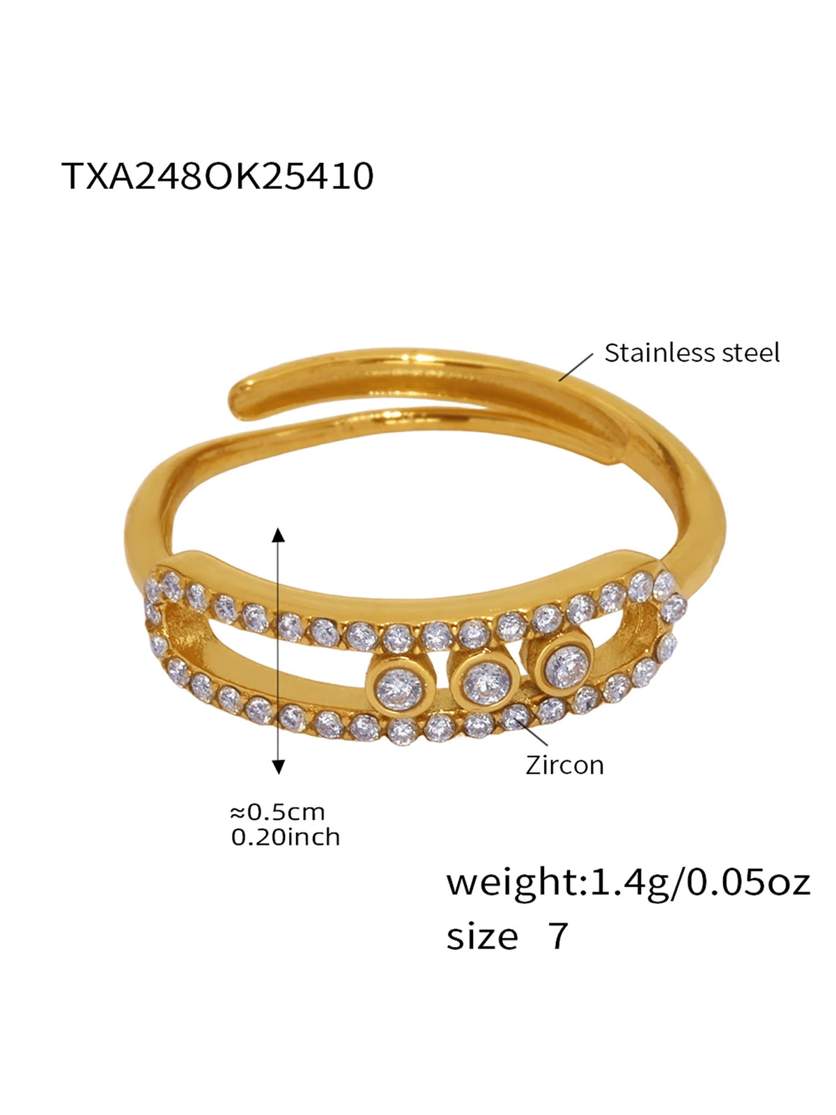 Latest High Quality Stainless Steel Gold Plated Jewelry Sets Women Sliding Zircon Set with Pendant Necklace and Ring