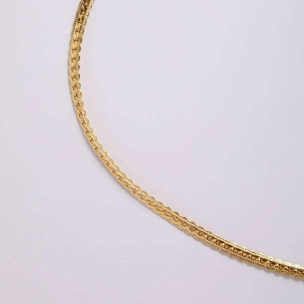 18k Gold Plated Luxury Waterproof Stainless Steel Waterdrop Droplet Shaped Zircon Pendant Chain Necklace