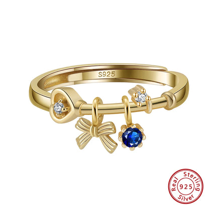 Popular Fine Jewelry Rings 925 Sterling Silver Bow Knot Flower