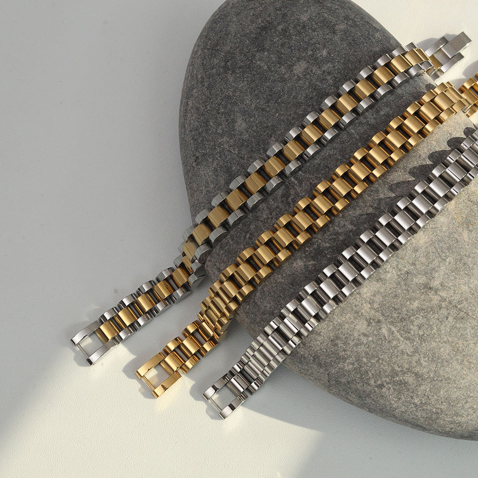 Stylish Gold-Plated Waterproof Watch Bracelet