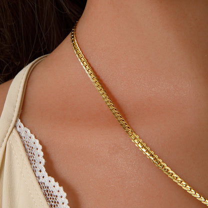 18k Gold Plated Luxury Waterproof Stainless Steel Waterdrop Droplet Shaped Zircon Pendant Chain Necklace