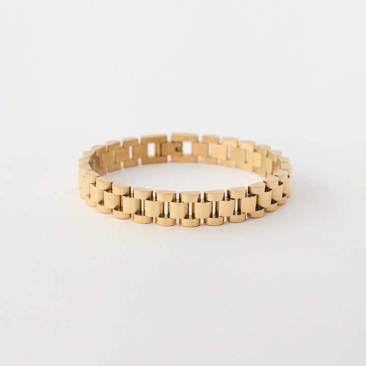 Stylish Gold-Plated Waterproof Watch Bracelet