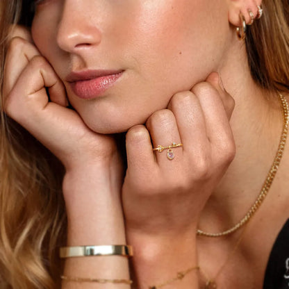 Pink Heart Zirconia Pendant Custom Inches Real 925 Sterling Silver Ring