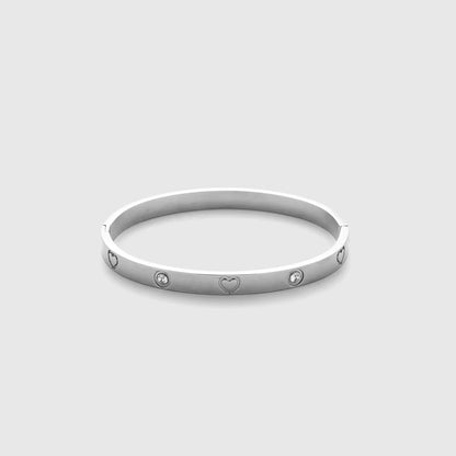 Unique Design 18k Gold Plated Stainless Steel Two Tone Splicing Chain Oval Full Zircon Charms Bracelet for Women