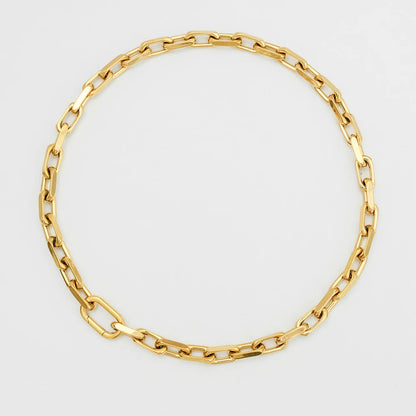 YF Design Waterproof Stainless Steel Jewelry Set 18k Gold Plated Thick Chain Spring Clasp Chunky Bracelet Necklace