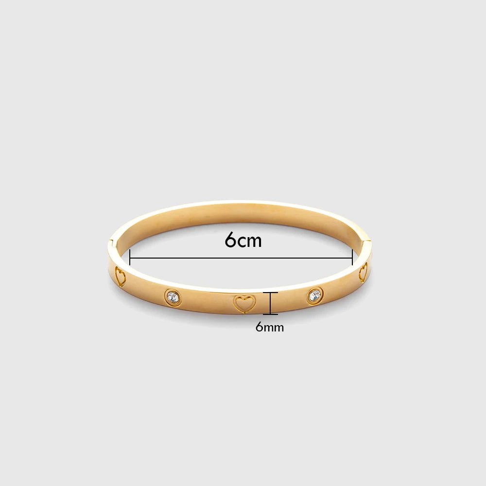 Unique Design 18k Gold Plated Stainless Steel Two Tone Splicing Chain Oval Full Zircon Charms Bracelet for Women